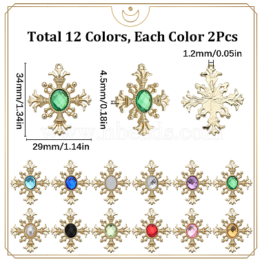 24Pcs 12 Colors Acrylic Pendants(FIND-SC0005-63)-2