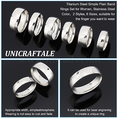24Pcs 12 Size Titanium Steel Simple Plain Band Rings Set for Women(RJEW-UN0002-59)-5