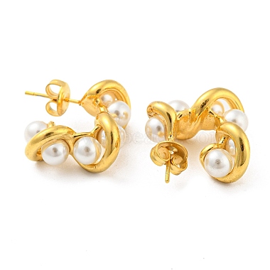 aretes de acero inoxidable con baño de iones (ip) 304(EJEW-C068-01G)-2