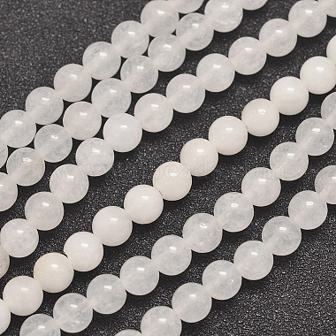 Rondes naturelle de jade blanc chapelets de perles(G-P070-01-4mm)-2