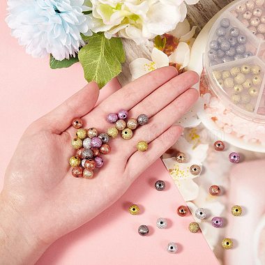 150 pièces 6 couleurs opaques perles acryliques peintes à la bombe(ACRP-SZ0001-01)-5