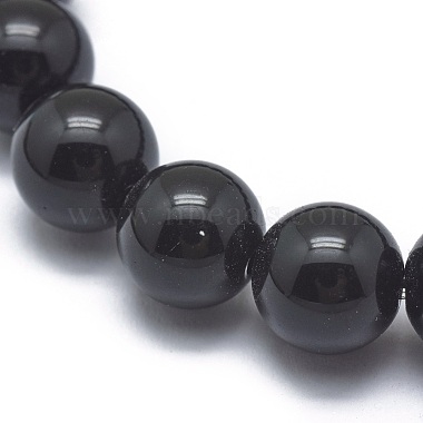 Synthetic Black Stone Bead Stretch Bracelets(BJEW-K212-B-032)-3