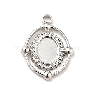 304 Stainless Steel Pendant Cabochon Settings(STAS-I197-005P)-2