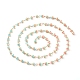 1 chaînes à maillons de perles rondes à motif de rayures en résine faites à la main(AJEW-SZ0002-01A)-1