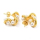 aretes de acero inoxidable con baño de iones (ip) 304(EJEW-C068-01G)-2