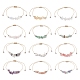 Ensemble de bracelets de perles tressées avec puces de pierres précieuses mélangées naturelles et synthétiques de style 12 pièces 12 pour femmes(BJEW-JB09333)-1