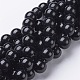 Black Glass Round Beads Strands(X-GR12mm27Y)-1