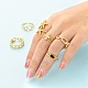 6Pcs 6 Styles Adjustable Brass Micro Pave Clear Cubic Zirconia Cuff Rings(RJEW-LS0001-19G)-6