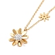 Crystal Rhinestone Flower Pendant Necklace(NJEW-A004-23G)-1