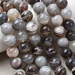 Natural Botswana Agate Beads Strands, Round, 10~10.5mm, Hole: 0.8mm, about 39pcs/strand, 15.55''(39.5cm)(G-H334-A01-03)