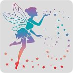 Plastic Reusable Drawing Painting Stencils Templates, for Painting on Scrapbook Fabric Tiles Floor Furniture Wood, Square, Spirit Pattern, 300x300mm(DIY-WH0172-326)