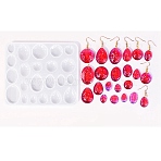 DIY Pendant Molds, Silicone Casting Molds, For UV Resin, Epoxy Resin Craft Making, Oval, White, 115x134x6.5mm(AJEW-U020-02A)