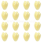 20Pcs Opaque Resin Flower Rose Beads, with Synthetic Shell, Light Goldenrod Yellow, 8.5x7mm, Hole: 1.2mm(RESI-YW0004-99B)