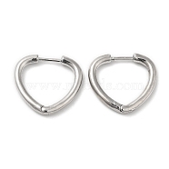 Rack Plating Brass Heart Hoop Earrings for Women, Long-Lasting Plated, Lead Free & Cadmium Free, Platinum, 19x21x3mm(EJEW-D059-23P)