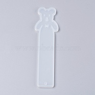 Silicone Bookmark Molds, Resin Casting Molds, Bear, White, 142x38x4.5mm, Inner Diameter: 138x35mm(DIY-P001-02B)