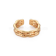 Skeleton Bone Shape Brass Cuff Ring, Open Ring for Women, Nickel Free, Golden, US Size 6 1/4(16.7mm)(RJEW-S048-004G-NF)