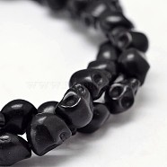 Dyed Synthetic Turquoise Bead Strands, Skull, Black, 10x8x10mm, Hole: 1mm, about 38~40pcs/strand, 15~15.5 inch(G-M145-05-B)