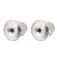 925 Sterling Silver Ear Nuts, with 925 Stamp, Silver, 5.5x6.2mm, Hole: 0.8mm(STER-K167-037D-S)