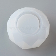 DIY Pen Container Storage Silicone Molds, Resin Casting Molds, For UV Resin, Epoxy Resin Jewelry Making, Faceted, Rondelle, White, 84.5x56mm, Inner Size: about 45mm & 49mm(AJEW-D046-14)