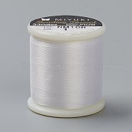 MIYUKI Beading Nylon Thread B, 330 DTEX/0.203mm/0.008", for Seed Beads, #1, Ghost White, 0.16mm, 55 yards(50 meters)/roll(NWIR-B001-01)