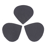 Leather Patches, Costume Ornament Accessories, for Magic Tape Hair Clip Making, Teardrop, Black, 38x38x1mm(X-FIND-T020-061A)