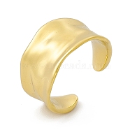 Ion Plating(IP) 304 Stainless Steel Cuff Ring for Women,  Wide Band Open Rings, Real 14K Gold Plated, 6~12mm, Inner Diameter: US Size 7(17.3mm)(RJEW-C060-45G)