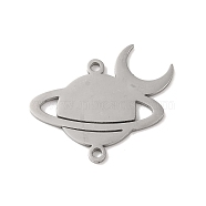 Tarnish Resistant 304 Stainless Steel Hollow Connector Charms, Laser Cut, Planet with Moon, Stainless Steel Color, 20x23.5x1mm, Hole: 1.5mm(STAS-Z069-04P)