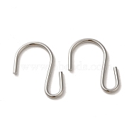 304 Stainless Steel S-Hook Clasp, Stainless Steel Color, 33.5x22.5x2mm(STAS-C085-03F-P)