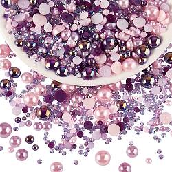 60g Resin patch multi size mixed pearl patch DIY jewelry accessories(2 bags), Purple, 9.8mm(JX586C)