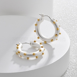 Brass Ring Hoop Earrings, 925 Sterling Silver Plated, 24x6mm(EJEW-Q391-22S)