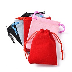 Velvet Cloth Drawstring Bags, Jewelry Bags, Christmas Party Wedding Candy Gift Bags, Mixed Color, 7x5cm(TP-C001-50x70mm-M)