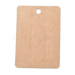Blank Kraft Paper Hair Clip Display Cards, Rectangle, BurlyWood, 10x7x0.05cm, Hole: 7.5mm(CDIS-G005-14)