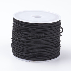 Elastic Cords, Stretchy String, for Bracelets, Necklaces, Jewelry Making, Black, 0.6mm, about 37.18~40.46 yards(34~37m)/roll(EC-G008-0.6mm-02)