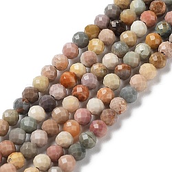 Natural Agate Beads Strands, Faceted, Round, 3.5mm, Hole: 0.6mm, about 108pcs/strand, 15.24~15.43 inch(38.7~39.2cm)(G-G991-A03-A-01)