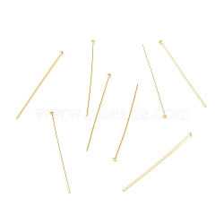 Brass Flat Head Pins, Long-Lasting Plated, Real 18K Gold Plated, 38x0.7mm, Head: 2mm(KK-F824-114D-G)