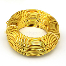 Round Aluminum Wire, Flexible Craft Wire, for Beading Jewelry Doll Craft Making, Gold, 15 Gauge, 1.5mm, 100m/500g(328 Feet/500g)(AW-S001-1.5mm-14)