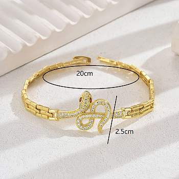 Luxurious Hip-hop Style Snake Bracelet with Zirconia for Women's Date.