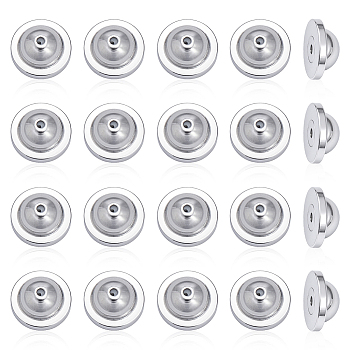 24Pcs Brass Ear Nuts, Hat, Platinum, 8x4mm, Hole: 0.7mm