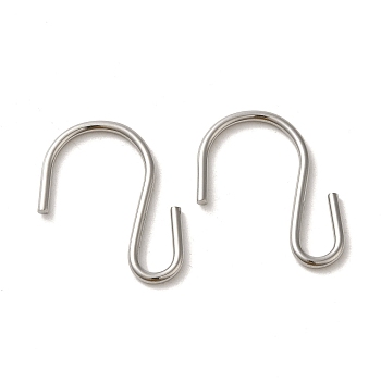 304 Stainless Steel S-Hook Clasp, Stainless Steel Color, 33.5x22.5x2mm