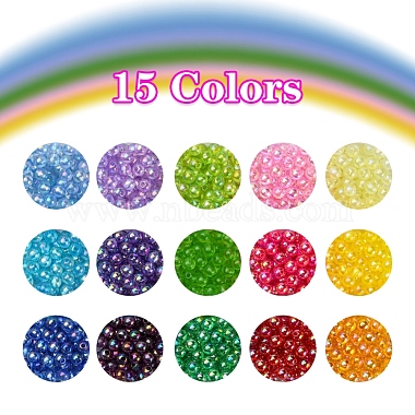 15 couleurs perles acryliques transparentes(DIY-YW0005-36)-2