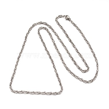 304 Stainless Steel Rope Chain Necklaces and Bracelets Jewelry Sets(SJEW-L410-03P)-3