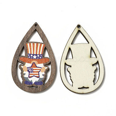 American Flag Theme Single Face Printed Aspen Wood Pendants(WOOD-G014-01F)-2