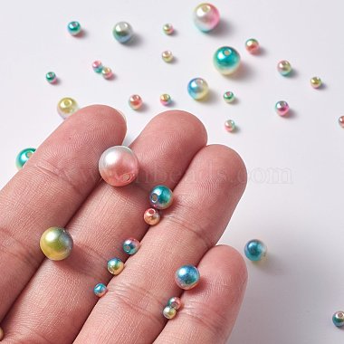 Perles en plastique imitation perles arc-en-abs(OACR-YW0001-03G)-4