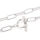 304 Stainless Steel Paperclip Chain Necklaces(X-NJEW-H305-10P)-2