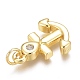 Brass Micro Pave Clear Cubic Zirconia Charms(ZIRC-O035-18G)-3