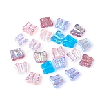 Czech Glass Beads, AB Color Plated, Butterfly, Mixed Color, 9.5x10.5x4mm, Hole: 1mm, about 120pcs/bag(GLAA-G077-09)
