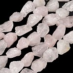 Raw Rough Natural Rose Quartz Beads Strands, Nuggets, 13.5~17x11.5~13.5x6.5~11mm, Hole: 1mm, about 14~16pcs/strand, 7.68~7.87''(19.5~20cm)(G-A319-A01-02)