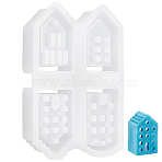 1Pc House DIY Decoration Silicone Molds, Resin Casting Molds, for UV Resin, Epoxy Resin Craft Making, White, 127x86x27mm(DIY-UN0007-69)