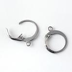 Tarnish Resistant 201 Stainless Steel Leverback Earring Findings, with Loop, Stainless Steel Color, 14.5x12x2mm, Hole: 1mm(STAS-R065-71)