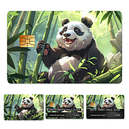 Plastic Waterproof Card Stickers, Self-adhesion Card Skin for Bank Card Decor, Rectangle, Panda, 140x190mm(STIC-WH0032-196)